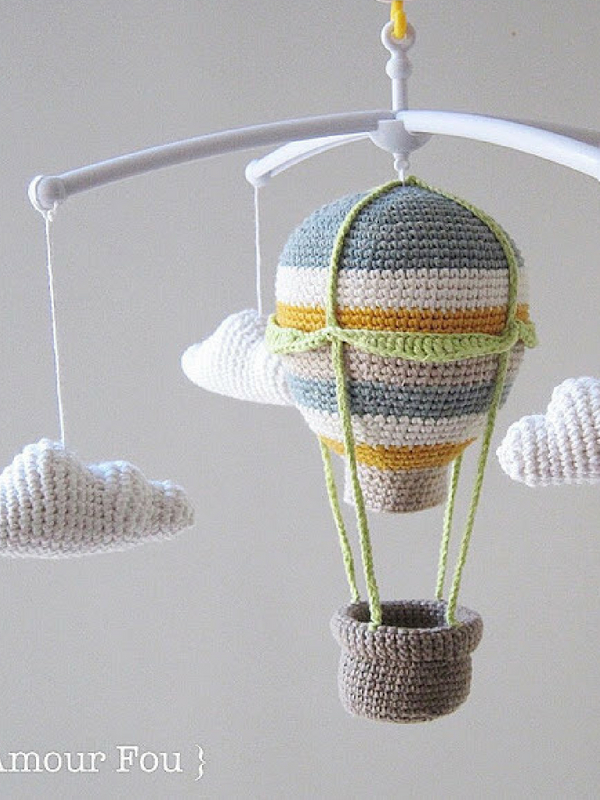 Hot Air Balloon Baby Mobile Free Crochet Pattern