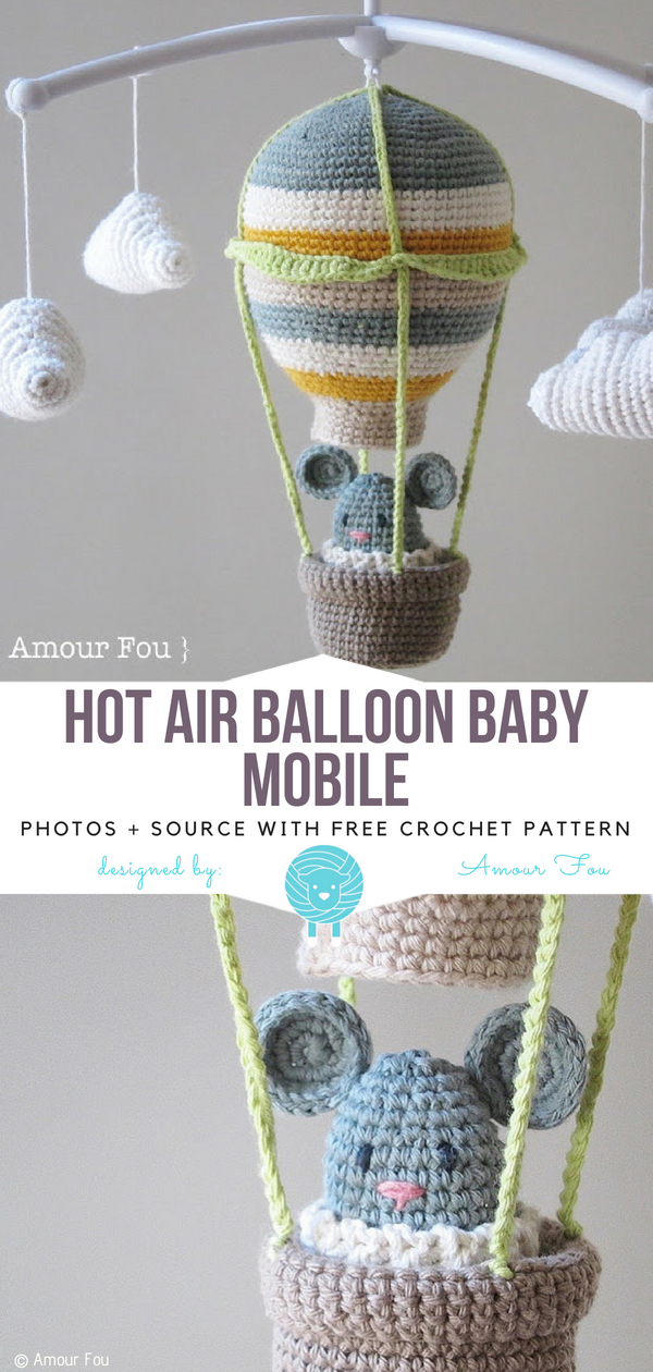 Hot Air Balloon Baby Mobile Free Crochet Pattern