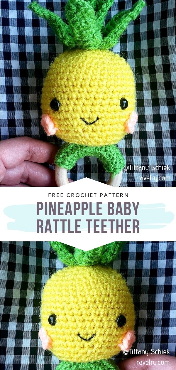 Crocheted Baby Rattle Wrist Rattle Watermelon Rattle Baby Shower