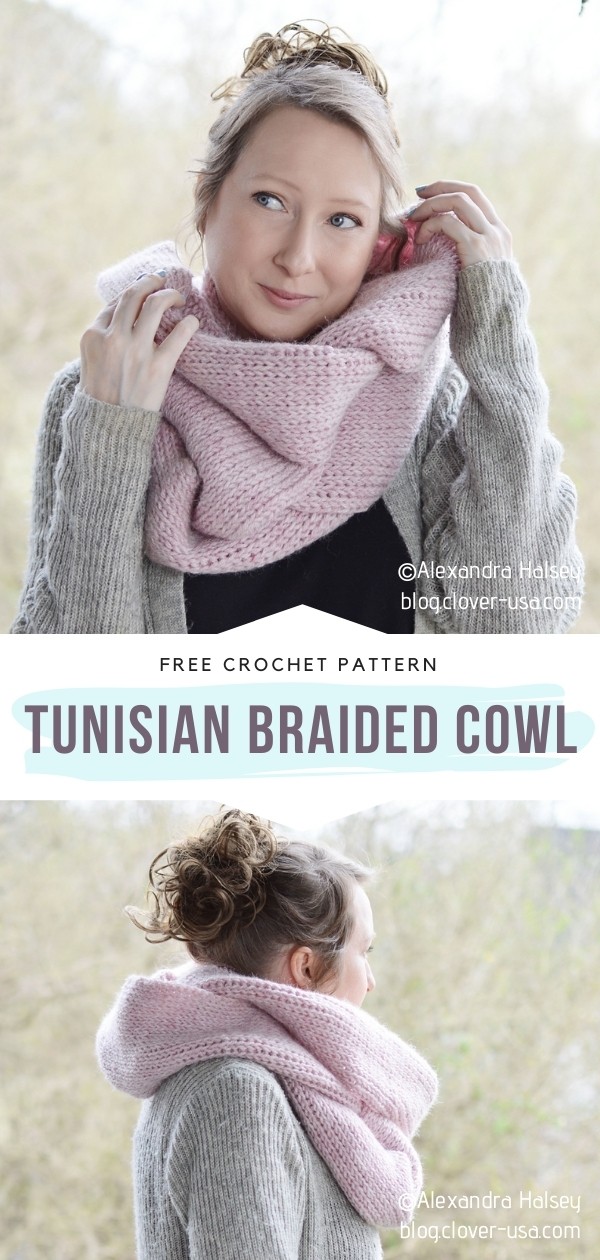 Tunisian Braided Cowl