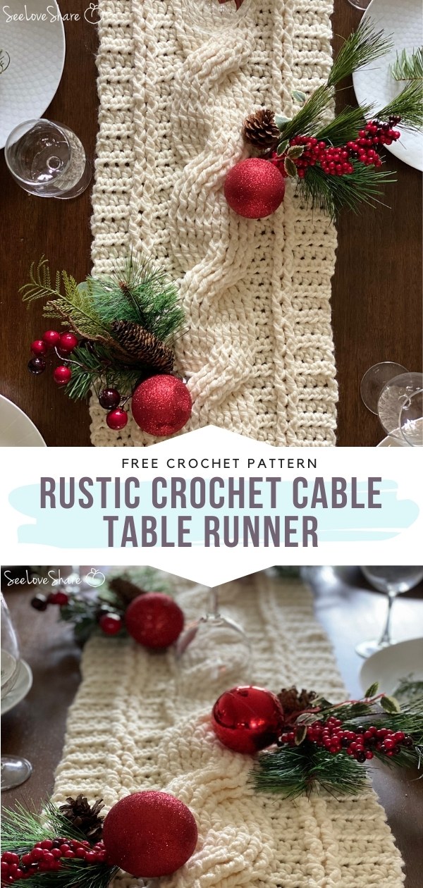 Crochet Cable Table Runner
