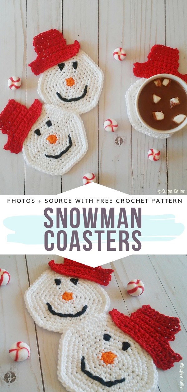 Adorable Christmas Coasters Free Crochet Patterns