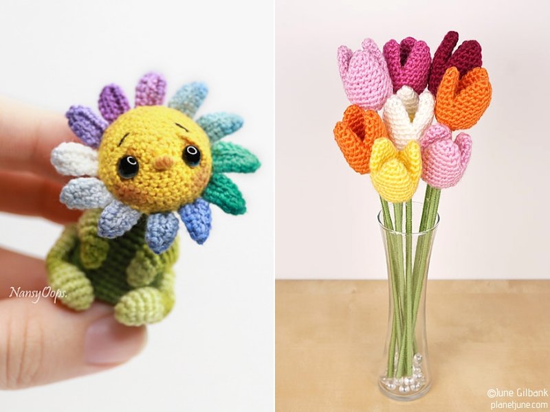 Cute Amigurumi Flowers Free Crochet Patterns