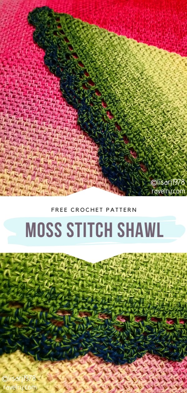 Moss Stitch Crochet Shawl