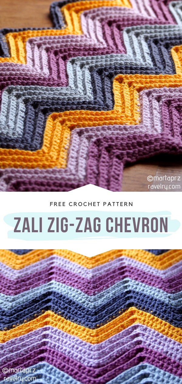 Zig-Zag Stitch Crochet Blankets Free Patterns