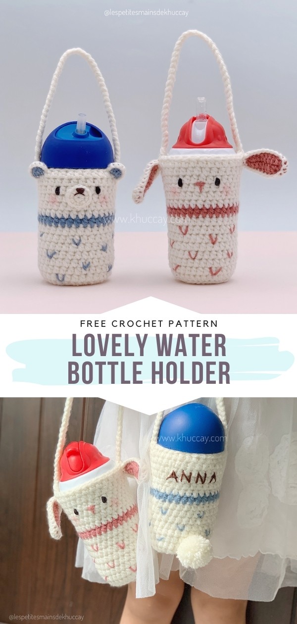 Lovely crochet water bottle holder - Khuc Cay
