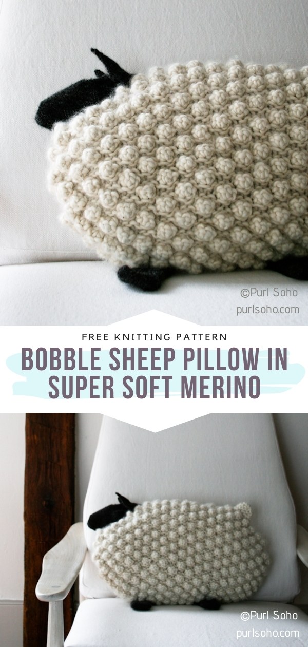 Knit Clouds Pillow Free Knitting Pattern