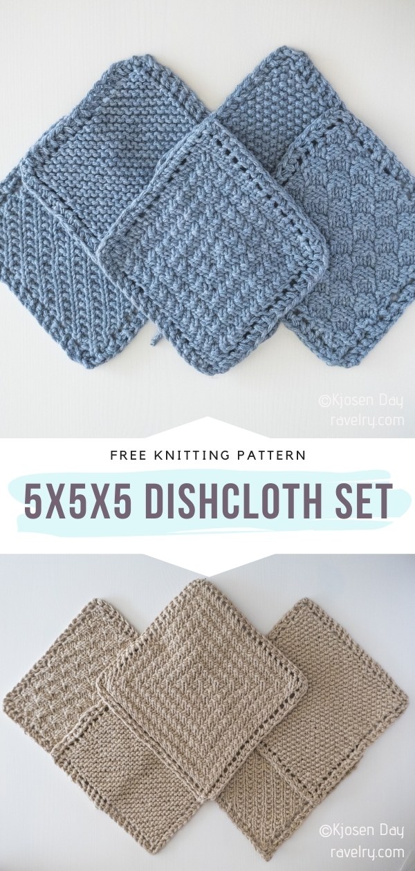 Farmhouse Dishcloths/ KNITTING Pattern/set of 4/dishcloth/ Worsted