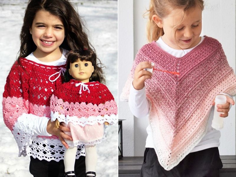 free crochet doll poncho pattern