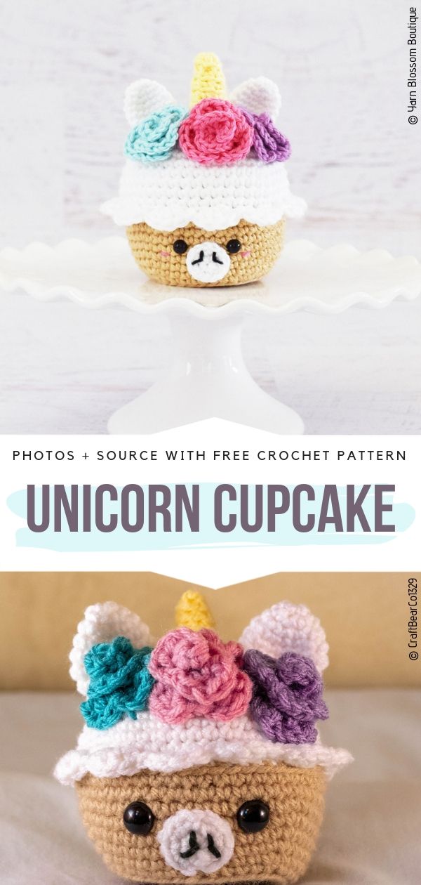 Amigurumi Unicorn Cupcake