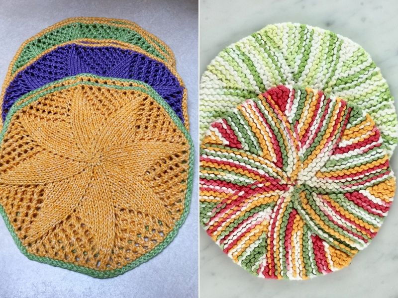 Circular Knitted Dishcloths Free Patterns