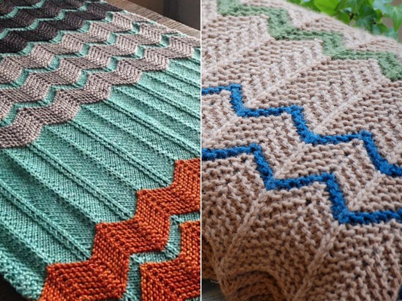 Chevron Knitted Afghans Free Patterns