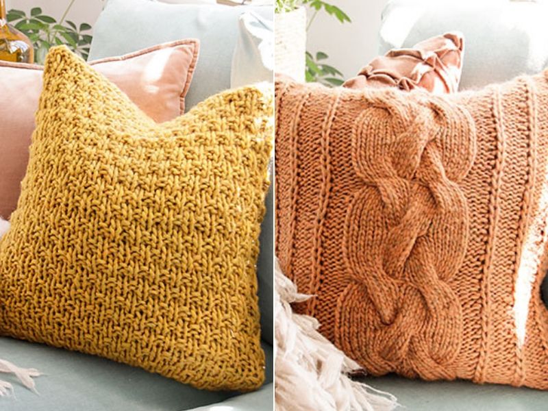 Cozy Knitted Pillows Free Patterns