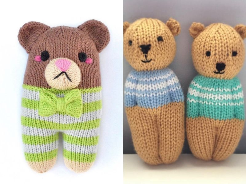 easy knitted teddy bear pattern free