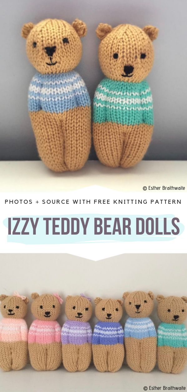 Make a cute teddy bear with our free knitting pattern