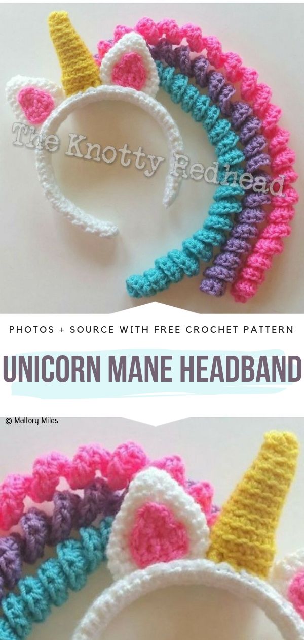 Cute Unicorn Headbands Free Crochet Patterns