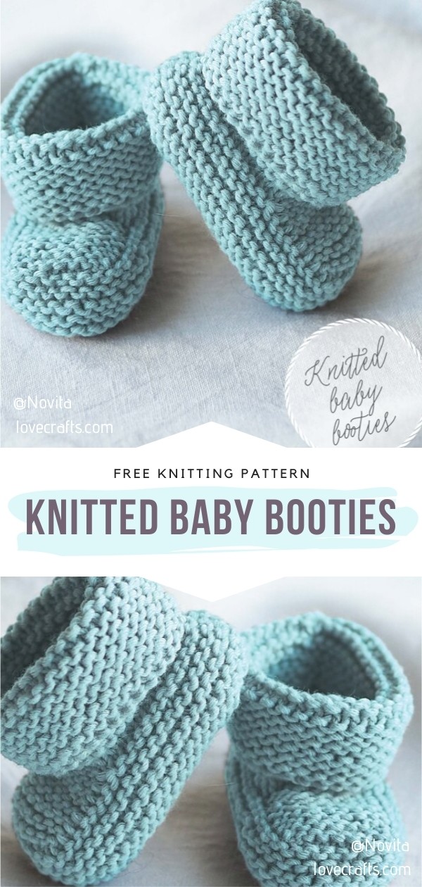 Free garter stitch 2025 baby booties pattern