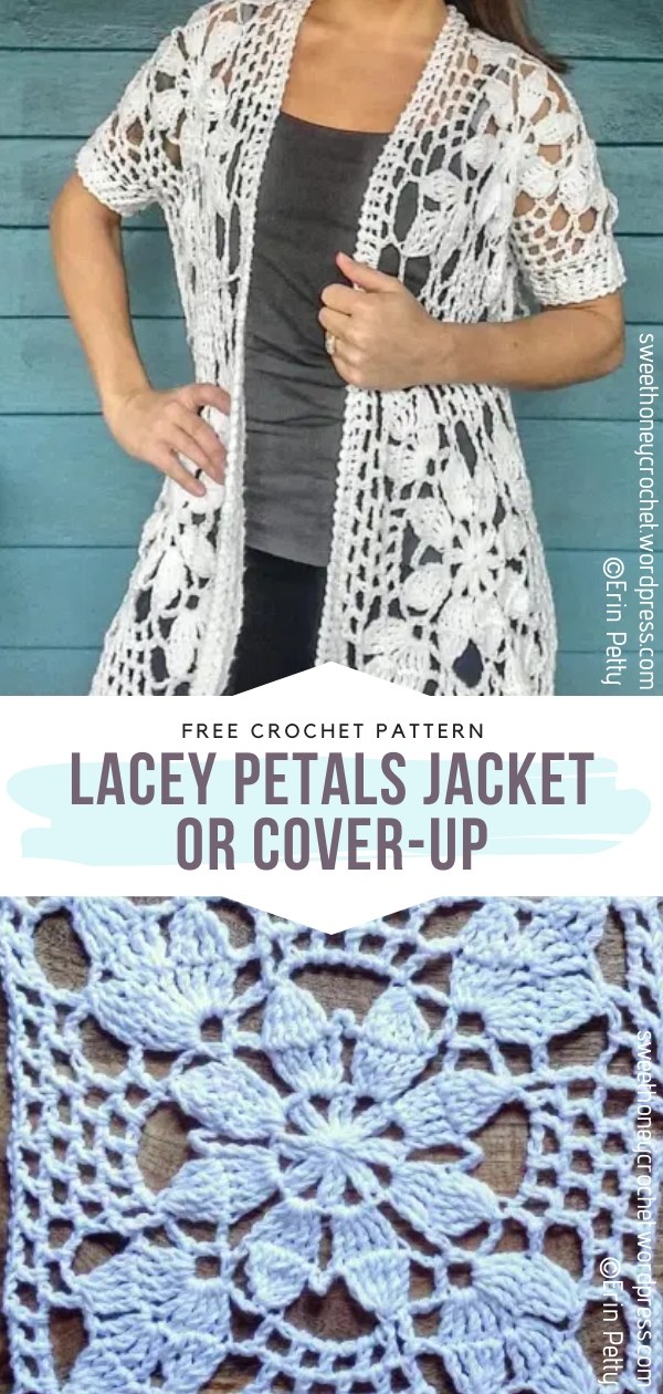 Lacy crochet cardigan pattern free