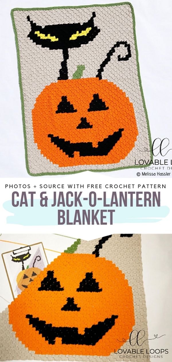 Cat & Jack-o-Lantern Blanket