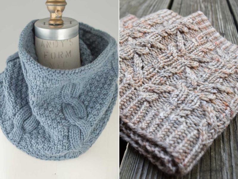 Elegant Cable Knitted Cowls for Winter with Free Patterns