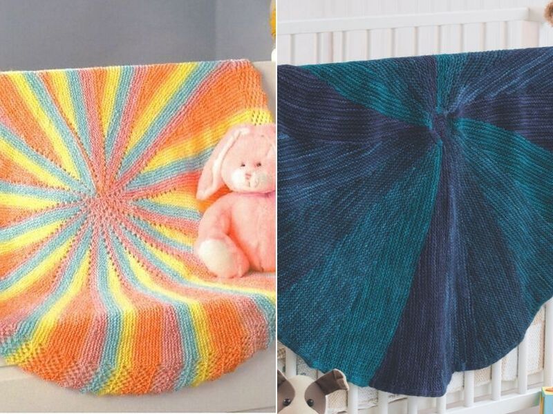 Colorful Round Knitted Blanket Ideas and Free Patterns