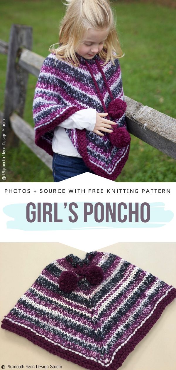 Sweet and Chunky Ponchos for Kids with Free Knitting Patterns