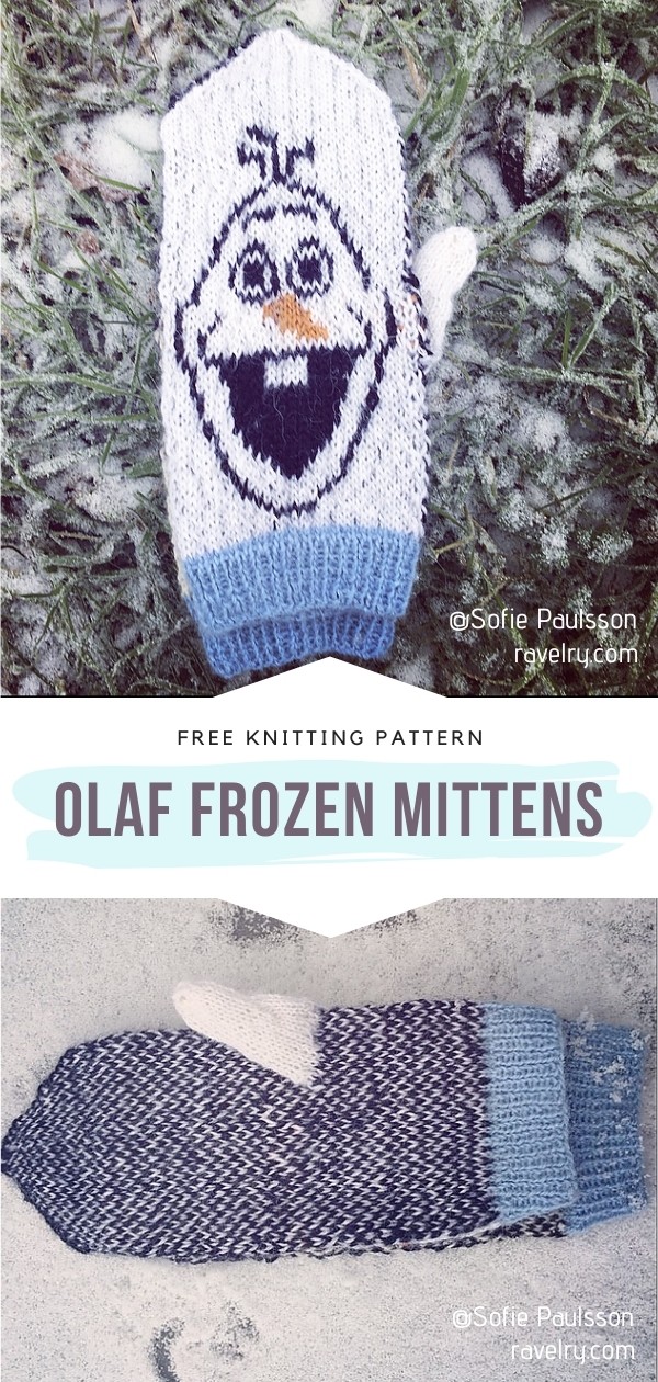 Mittens with Olaf from Frozen