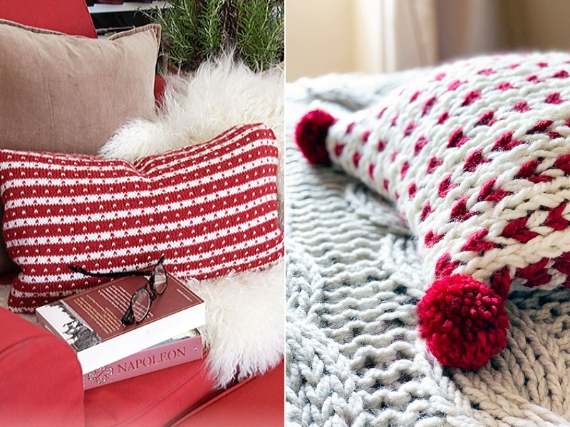 Comfy Christmas Pillows Free Knitting Patterns