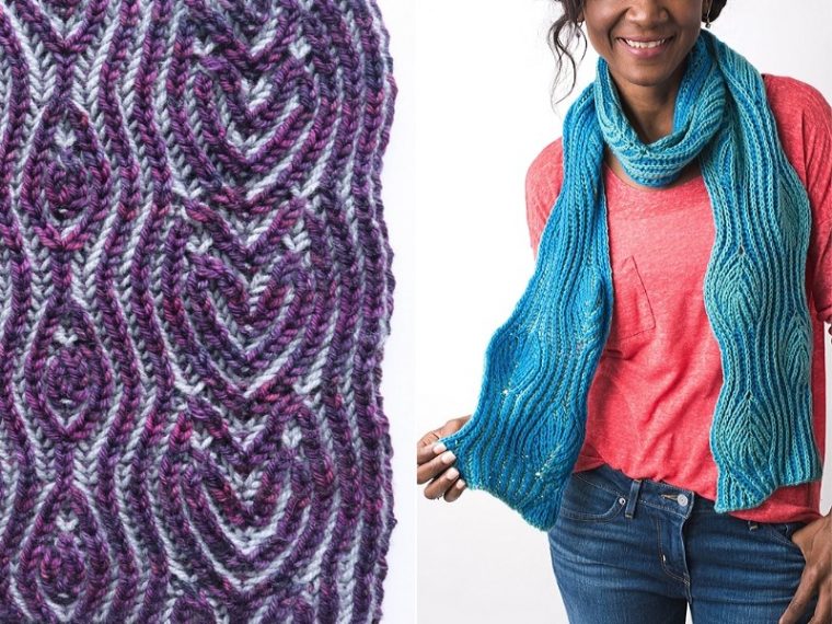 Feminine Brioche Knitting Scarves with Free Patterns