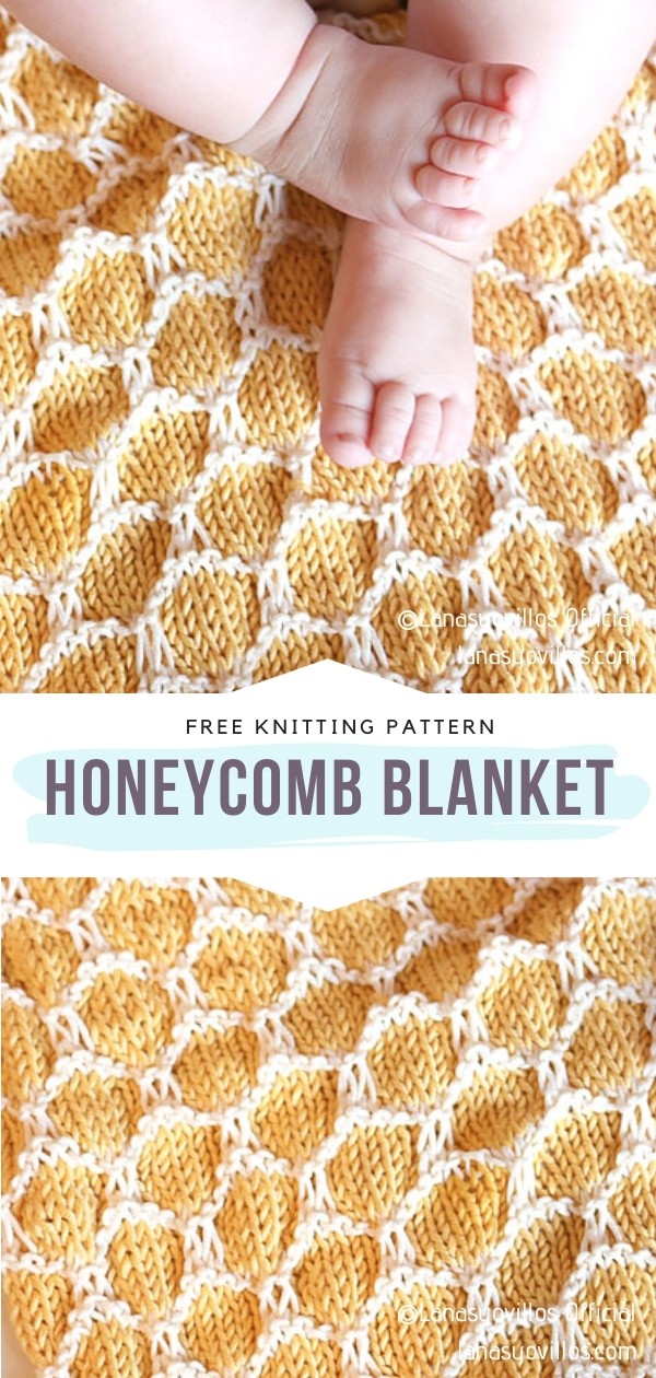 Knitted Honeycomb Blanket