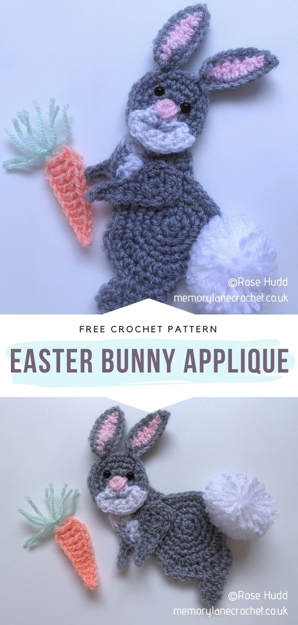 crochet Easter bunny applique