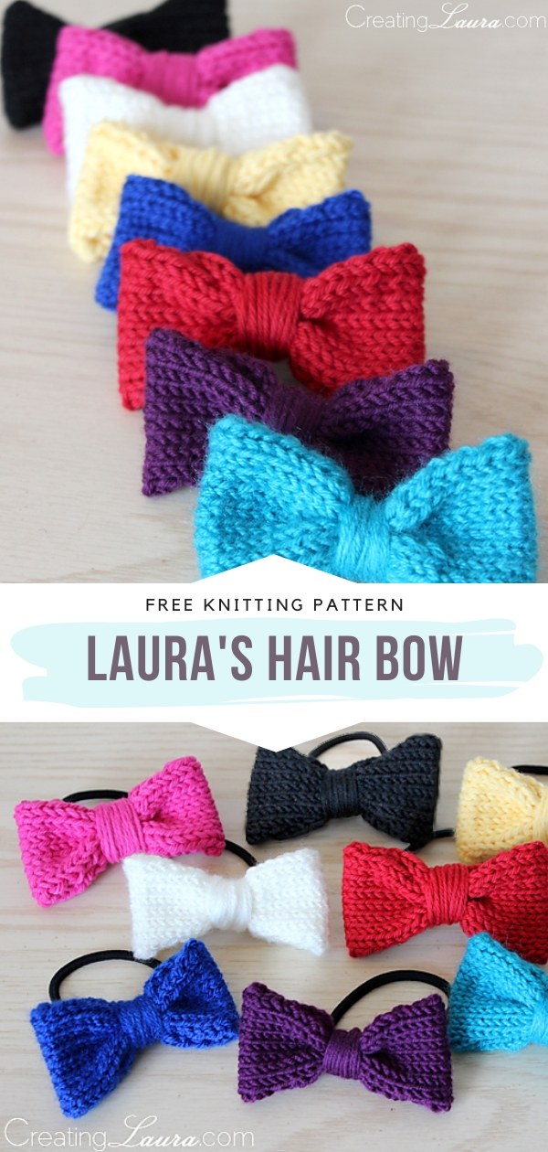 Sweet Hair Bows Free Knitting Patterns