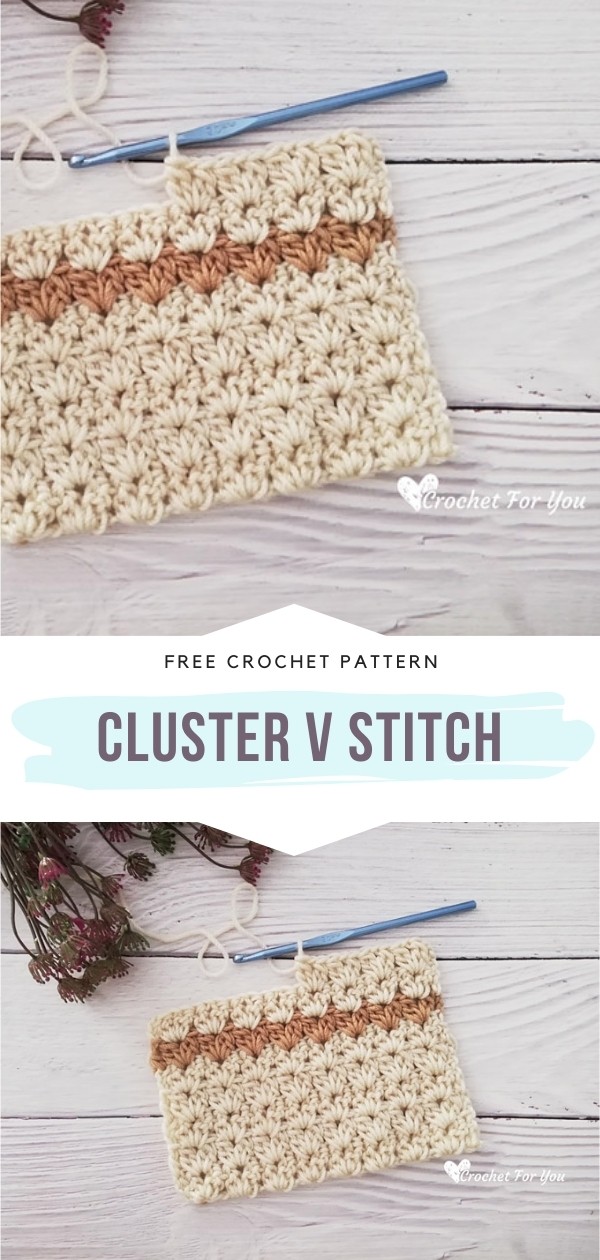 Cluster V Crochet Stitch