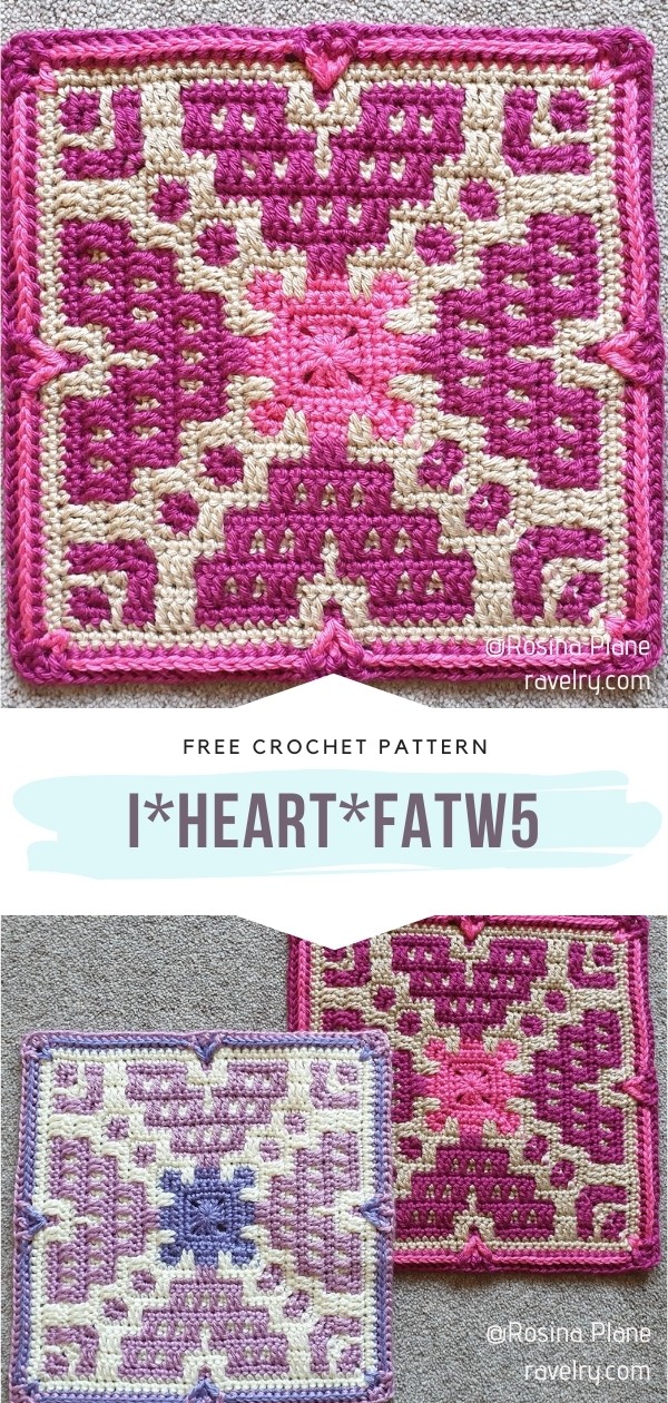 Colorful Mosaic Squares Free Crochet Patterns