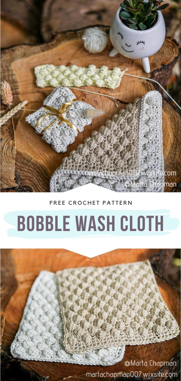 Crochet Bobble Stitch Wash Cloth