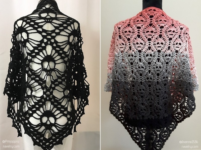 Crochet Shawls with a Skull Motif - Free Patterns