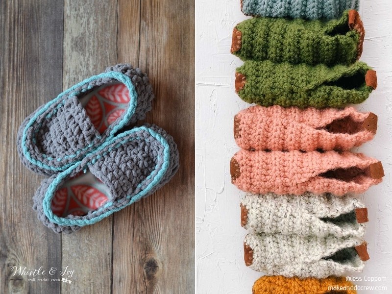 Quick Chunky Slippers with Free Crochet Patterns