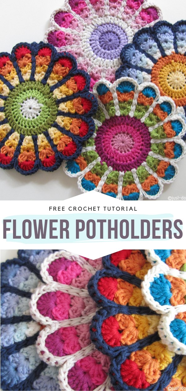 Crochet Folded Potholders - mellie blossom