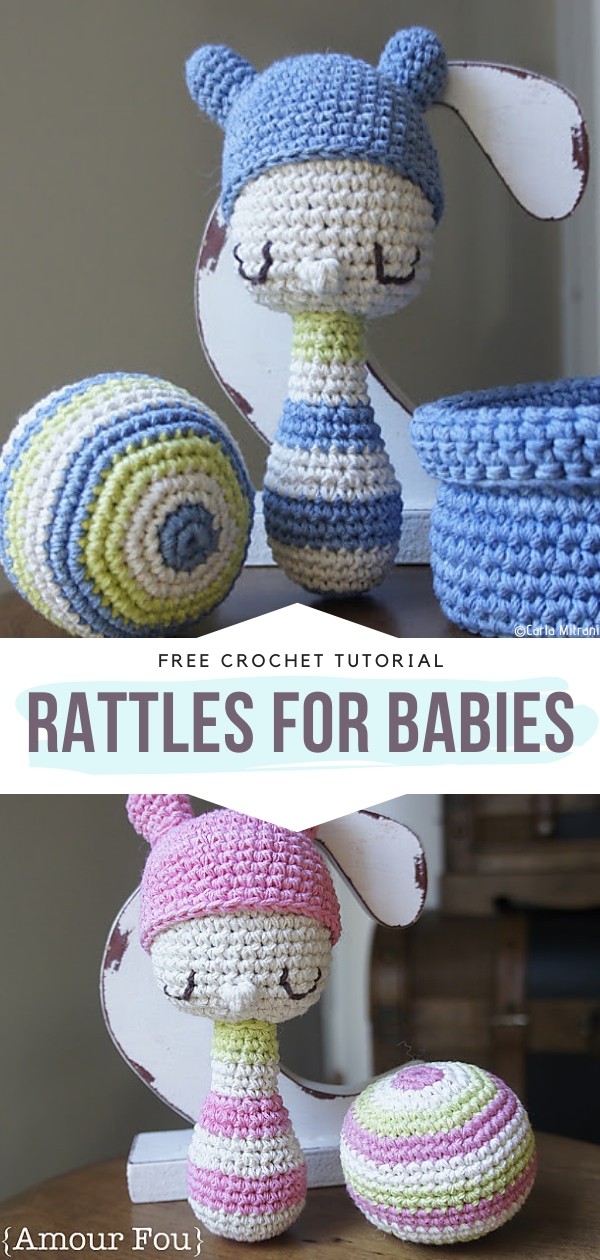 Rattles for Babies Free Crochet Pattern