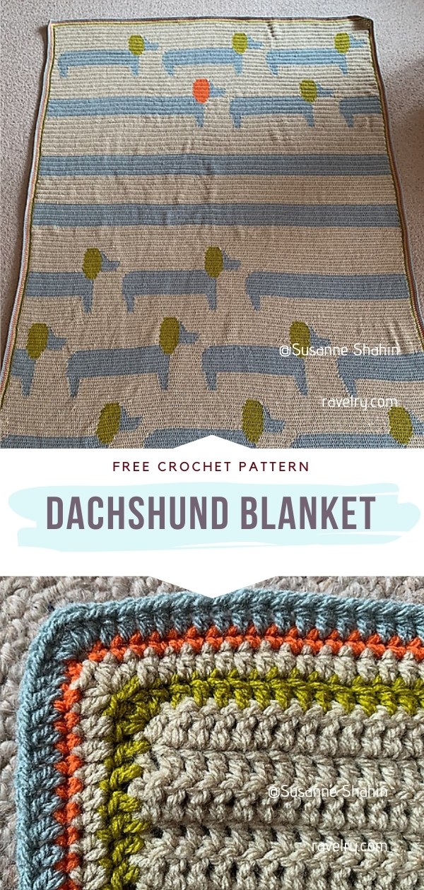 Crochet Dachshund Blanket