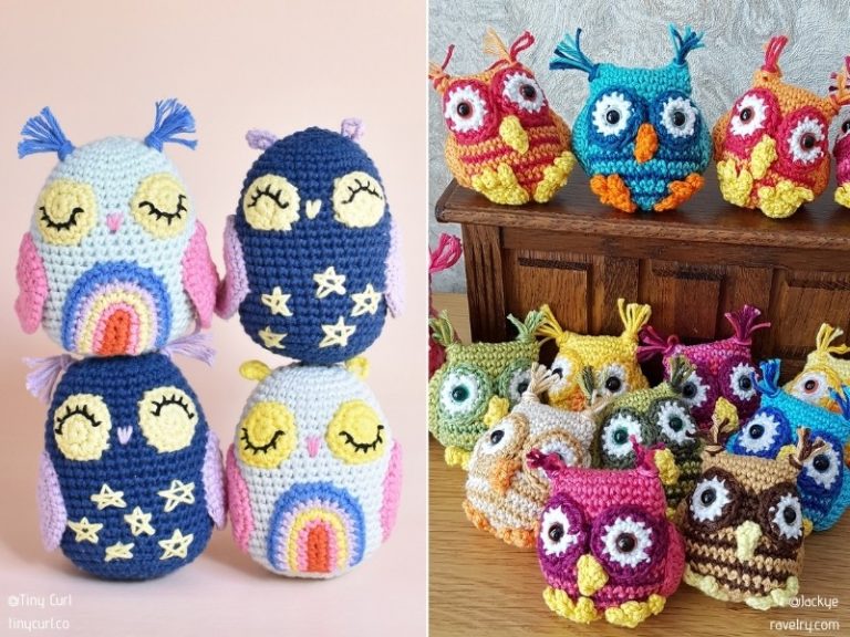 Crocheted owl amigurumi pattern.