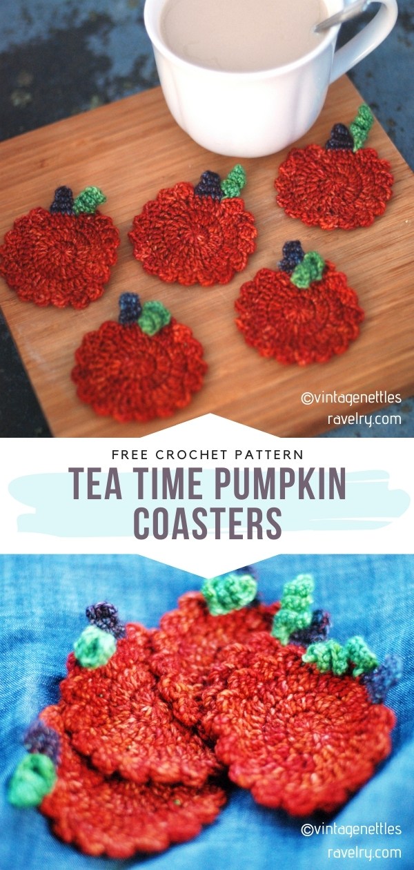 Crochet Pumpkin Coasters