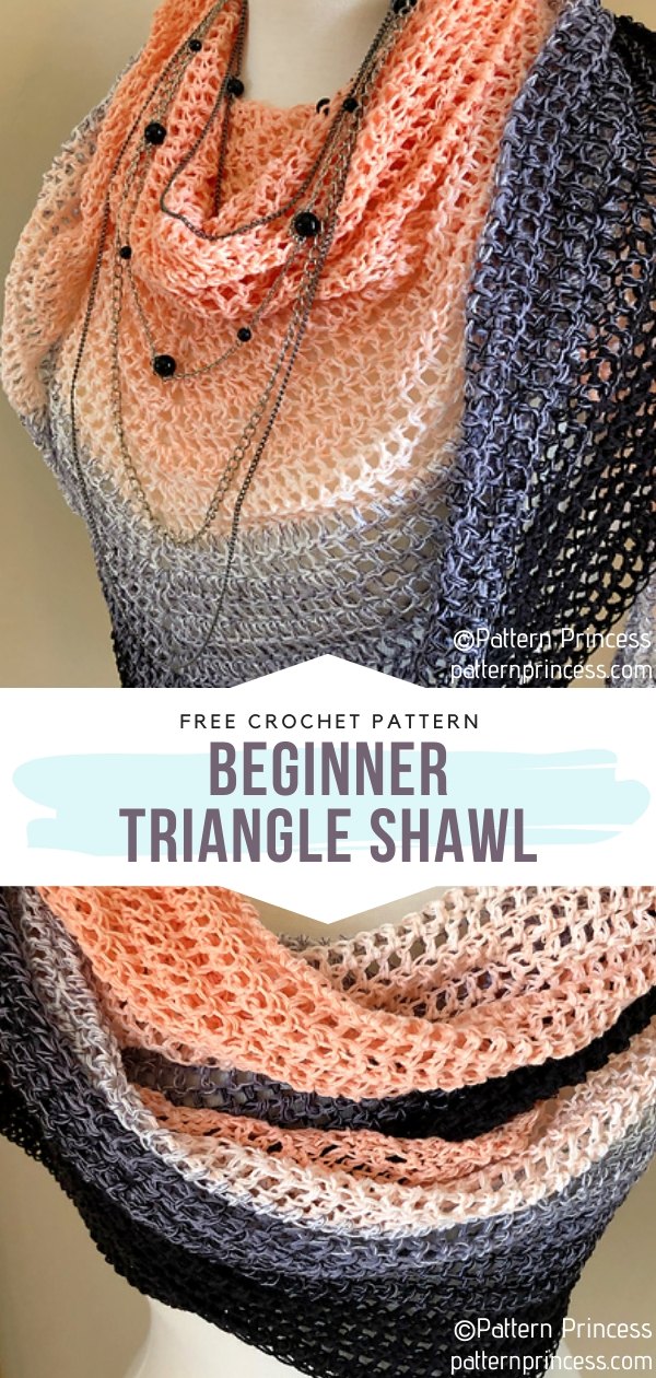 Crochet Beginner Triangle Shawl 