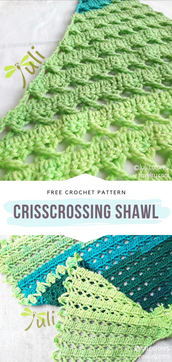 Crisscrossing Crochet Shawl