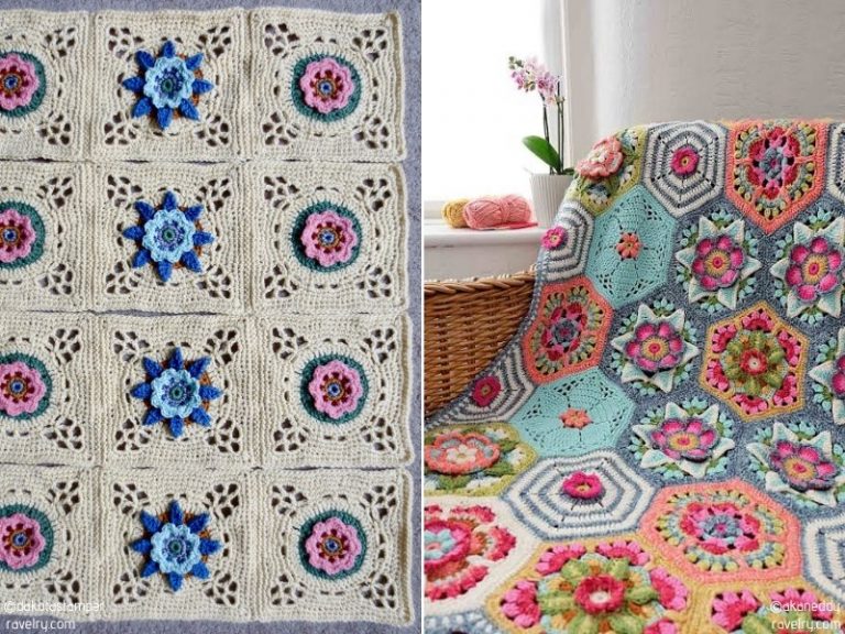 Wonderful Floral Blankets - Free Crochet Patterns