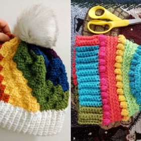Rainbow Beanies Free Crochet Patterns