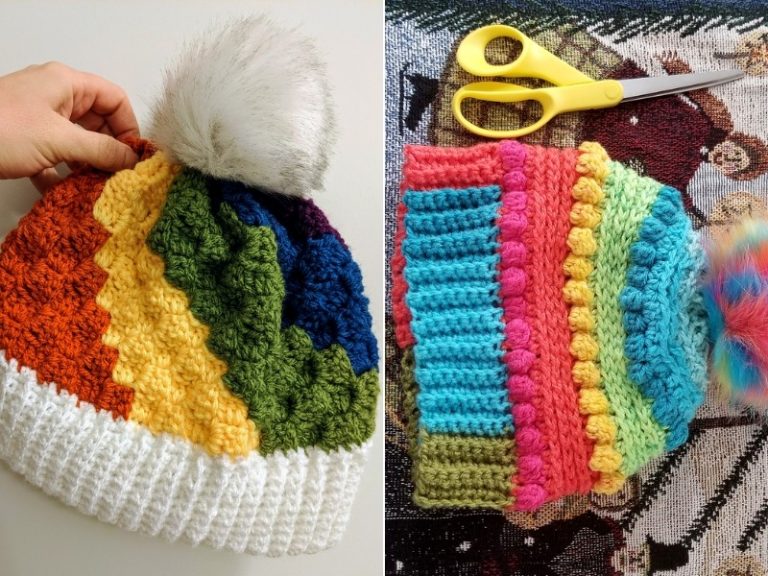 Rainbow Beanies Free Crochet Patterns