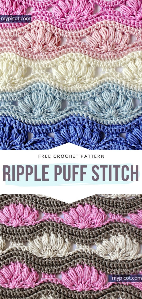 Ripple Puff Stitch Free Crochet Pattern