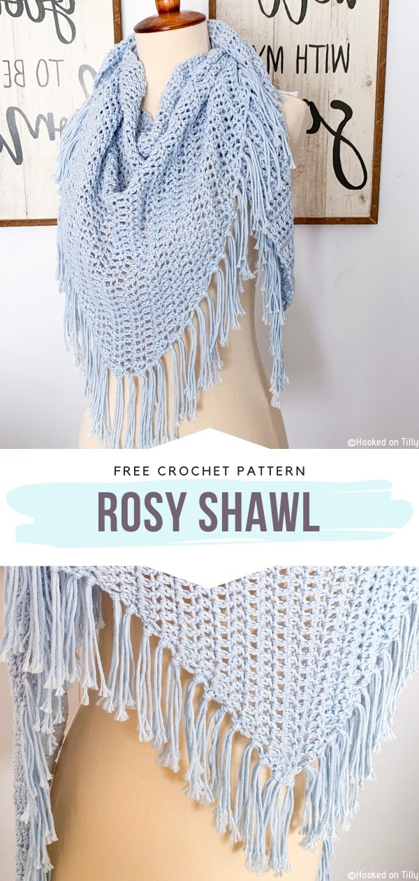 Rosy Shawl Free Crochet Pattern