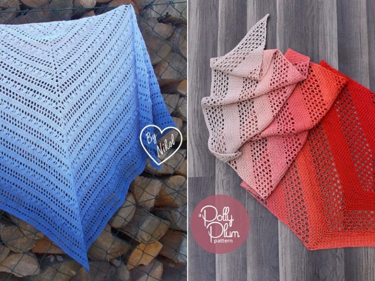 Two patterns for crocheted shawls.